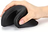 Bluetooth Ergonomic Mouse - 2.4G Wireless + Bluetooth 4.0 Vertical Optical Mouse, Dual Mode Ergo Mouse with Adjustable DPI 1000/1600/2400 for Laptop, Desktop, PC, MacBook, Black