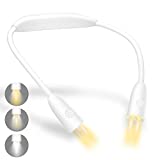 Mywill LED Neck Book Light for Reading in Bed,Flexible Arms Hands-Free Wear,with RGB Light,SOS and Timer,Rechargeable Battery Long Lasting 360 Hours,for Reading,Knitting,Camping,Repairing