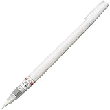 Kuretake ZIG CARTOONIST BRUSH PEN WHITE, great for highlights in illustration and manga artworks, Extra fine brush tip designed to produce fine lines, for professional artists, beginners