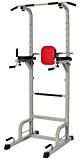 Everyday Essentials Power Tower with Push-up, Pull-up and Workout Dip Station for Home Gym Strength Training, Gray