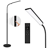 Dimunt LED Floor Lamp, Bright 15W Floor Lamps for Living Room with 1H Timer, Stepless Adjustable 3000K-6000K Colors & Brightness Standing Lamp with Remote & Touch Control Reading Floor Lamps