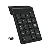 Wireless Numeric Keypad 18Keys Portable Number Numpad with 2.4G Mini USB Receiver for Laptop Notebook, Desktop, Surface Pro, PC- Black
