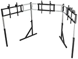 SimFab Triple Monitor and TV Floor Stand for Racing and Flight Simulators Model HD | Over 100x100mm VESA Mount, 40-55 inch Monitors or TVs (Triple Monitor or TV Stand, HD Mount Brackets)