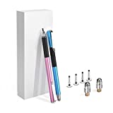 Stylus pens for Touch Screens(2 Pcs),Universal Stylus,[2-in-1] 2022 Updated Touch Screen Pens for All Touch Screens Cell Phones, Tablets, Laptops with 6 Replacement Tips(4 DiscsTips, 2 Fiber Tips)