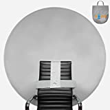Webaround Big Shot 56' | Grey | Portable Collapsible Webcam Backdrop | Attaches to Any Chair | Wrinkle-Resistant Fabric | Ultra-Quick Setup and Takedown | Perfect for Zoom, Webex, Teams, etc.