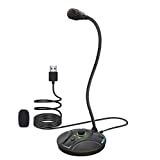 USB Computer Microphone JV605 PRO with Mute Button & Volume Knob Compatible with PC Laptop Desktop Mac PS4, Play & Plug Gooseneck Mic Recording for Gaming, Streaming, YouTube, Vocal