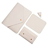 Benfan Laptop Sleeve 13 Inch Compatible with New MacBook Air 13, New MacBook Pro 13, Dell XPS 13 with Small Pouch, Mouse Pad and Cord Organizer, Color White
