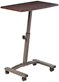 Seville Classics WEB162 Mobile Laptop Computer Desk Cart Height-Adjustable from 20.5' to 33', Slim, Walnut