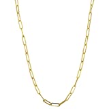 Amanda Rose 14k Yellow Gold 3mm Paperclip Chain Necklace (20 inch)