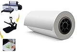 Carbcolords DTF Film Roll 328 ft-Glossy Clear PreTreat PET Heat Transfer Paper for Direct on T-Shirts Colthing Textile (11.81' x328 ft)-100m