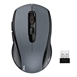 Wireless Mouse TECKNET 2.4G Silent Laptop Mouse with USB Receiver Portable Computer Mice for Notebook, PC, Laptop, Computer, 18 Month Battery Life, 3 Adjustable DPI Levels: 2000/1500/1000 DPI (Black)