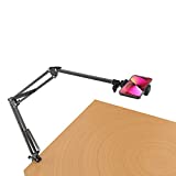 Long Overhead Tripod Mount for iPhone Webcam Ring Light, Gooseneck Desk Phone Arm Holder for Over Head Video Recording Filming Live Streaming, Webcam Tripod Stand with Articulating Arm