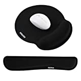GEMEK Mouse Pad & Keyboard Wrist Rest Support for Gaming Computer Laptop, Memory Foam Set for Easy Typing & Relief Getting Hand Hurt and Carpal Tunnel Syndrome Pain