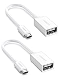 UGREEN Micro USB to USB Micro USB 2.0 OTG Cable 2 Pack On The Go Adapter Micro USB Male to USB Female for Samsung S7 S6 Edge S4 S3 LG G4 DJI Spark Mavic Remote Controller Android Tablets White
