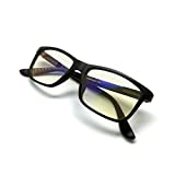 J+S Vision Blue Light Shield Computer Reading/Gaming Glasses - 0.0 Magnification - Anti Blue Light 100% UV Protection Low Color Distortion, Classic Black Frame - Essential Gaming Gear