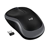 Logitech M185 Wireless Mouse, 2.4GHz with USB Mini Receiver, 12-Month Battery Life, 1000 DPI Optical Tracking, Ambidextrous, Compatible with PC, Mac, Laptop - Black