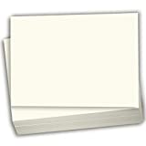 Hamilco Cream Colored Cardstock Thick Paper - Blank Index Flash Note & Post Cards - Greeting Invitations Stationary - Flat 5 X 7' Heavy Weight 80 lb Card Stock for Printer – 100 Pack