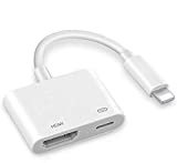 [Apple MFi Certified] Lightning to HDMI for iPhone, 4K Lightning Digital AV Audio Adapter, HDMI Sync Screen with Charging Port Compatible for iPhone 11/11 Pro/XR/XS/X 8, iPad on HDTV/Monitor/Projector
