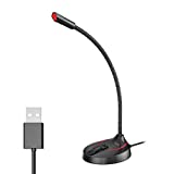 SOONHUA PC Microphone, 360 Degrees Adjustable Gaming Microphone Plug & Play USB Computer Microphone Compatible with PC, laptop, Mac, PS4 - Ideal for Vocal Recording, Podcasting, Streaming