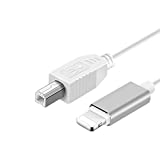 MeloAudio USB 2.0 Cable Type B to Midi Cable OTG Cable Compatible with iOS Devices to Midi Controller, Electronic Music Instrument, Midi Keyboard, Recording Audio Interface, USB Microphone, 5FT