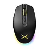 DELUX Wireless Gaming Mouse with RGB Backlit, PAW3335 with 16000DPI, 6 Programmable Buttons, Two Changeable Top Cover, Multi-Device BT Gamer Mice (M820DC-Black)