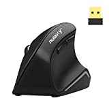 Nulaxy Ergonomic Mouse, 2.4G Wireless Vertical Mouse with 3 Adjustable DPI(800 / 1200 /1600), Wireless Ergonomic Optical Mouse with 6 Buttons for Computer, Laptop, PC, iPad, Desktop, MacBook Black