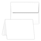 Greeting Cards Set - 4.25 x 5.5 Inches Blank White Cardstock & Envelopes Perfect for Business, Invitations, Bridal Shower, Birthday, Gift, Invitation Letter, Weddings & All Occasion - Bulk 50 Set