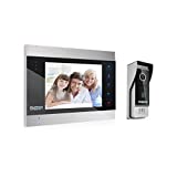 TMEZON Wired Video Door Phone Doorbell Intercom System,with 7 Inch 1-Monitor 1-Camera for Home,Night Vision,Support Automatically Snapshot/Recording Front Door Camera System