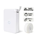 Label Maker Sticker Machine-NIIMBOT D110 Thermal Label Printer Inkless Portable Bluetooth Label Sticker Maker, Mini Bulk Printer for Business Home Office Compatible iOS Android USB Rechargeable-White
