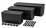 Cable Management Box - Cable Organizer Box Home Tool, Power Strip Cover, Baby Proof & Pets Electric Concealer - Wire Cord Cable Box Outlet Surge Protector - Lounge, Desk, TV & Computer - 3 Set, Black