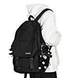 Casual Daypack Large upgraded version College Laptop Backpack for Men Women Water Resistant Lightweight School Bag Travel Rucksack for Sports High School Middle Bookbag for girls Size L(Black)