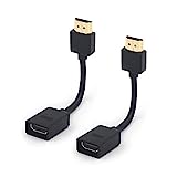 VCE 2-Pack HDMI Male to Female Swivel Adapter HDMI Extension Gold Plated Converter for Google Chrome Cast, Roku Streaming Stick