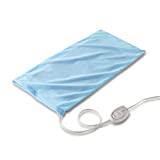 Sunbeam Heating Pad for Back, Neck, and Shoulder Pain Relief with Sponge for Moist Heating Option, Extra Large 12 x 24', Blue