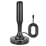 TV Antenna, Digital TV Antenna Indoor for Smart TV, 360° Reception & Strong Magnetic Base Digital HDTV Antenna, Long Range Reception- Support 4K 1080p Fire tv Stick and All TV's - 10ft Long Cables