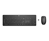 HP 230 WL Mouse and KB Combo Black US, Numeric Keypad, Wireless, Comfort Design, Sleek and Quiet (18H24AA#ABA)