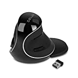 DELUX Ergonomic Mouse Wireless, Vertical Silent Mouse with 2.4G USB Receiver, 3 Adjustable DPI (800/1200/1600), 6 Buttons, Removable Wrist Rest for Laptop PC Computer (M618Plus Wireless-Black)