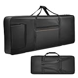 NKTM 61 Key Keyboard Case (Interior: 40.5'x16'x5.5'), Not Compatible with All Piano, Waterproof Piano Case with Handles and Adjustable Shoulder Straps, Padded Electric Keyboard Gig Bag with 2 Pockets