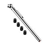 CZC AUTO Pencil Tire Pressure Gauge, Mechanical Air Gage, Stainless Stem Single Chuck with Pocket Clip Tyre Checker for Motorcycle Bike Car RV SUV ATV, 5-50PSI 30-350KPa (Silver, 1 Pack)