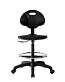CHAIR MASTER Drafting Stool - Easy to Clean! Ergonomic Polyurethane Chair. Seat Height Adjustable (23'-33') Heavy Duty Adjustable Footring for Home, Automotive, Lab, Cleanroom