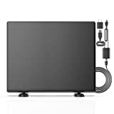 Gamital Amplified HD Digital TV Antenna - Long Range 300Miles Reception Support 4K/1080P Stand HDTV Antenna for Television with Detachable Amplifier Signal Booster and Coax Cable with AC Adapter