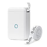 NIIMBOT D110 Thermal Label Makers with 1 Roll Tape, Portable Mini Wireless Bluetooth Sticker Printer for Home Office School Use, Mobile Phone Editable, Printable Width 0.47 inch, White