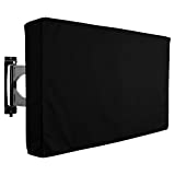 Outdoor TV Cover Mayhour Heavy duty Waterproof TV Cover Box Black with Bottom Seal Heat Resistant Weatherproof Dustproof Anti UV Durable Outside Television Protector (65-70in)