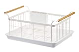 Yamazaki Home Sink Removeable Drainer Tray, Kitchen Drying Organizer Holder, One Size, White Steel + Wood | Dish Rack