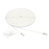 Amazon Basics Cat 6 Gigabit Ethernet Patch Internet Cable, Flat - 50FT, 1Pack, White - Include 20 Nails