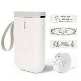 Label Maker,NIIMBOT D11 Small Label Printer Handheld Portable Bluetooth Label Maker Machine with Tape,Mini Bulk Printer for Small Business Home Office Compatible iOS Android USB Rechargeable-White