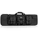 Savior Equipment American Classic Tactical Double Long Rifle Pistol Gun Bag Firearm Transportation Case w/Backpack - 42 Inch Obsidian Black