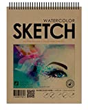Design Ideation Watercolor Sketch Book. Spiral Bound, Watercolor Paper Sketchbook for Pencil, Ink, Marker, Charcoal and Watercolor Paints. Great for Art, Design and Education. (8.5' x 11')