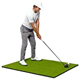 GoSports Golf Hitting Mat - PRO 5' x 4' Artificial Turf Mat for Indoor/Outdoor Practice - Includes 3 Rubber Tees