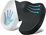 Seat Cushion,Office Chair Cushion for Back Pain,Lower Back & Sciatica Pain Relief,Memory Foam Office Chair Car Seat Cushions with Handle & Non-Slip Base