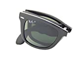 Ray-Ban Ray Ban Folding Wayfarer RB4105 601/58 Black/Crystal Green Polarized 54mm Sunglasses, 54 mm